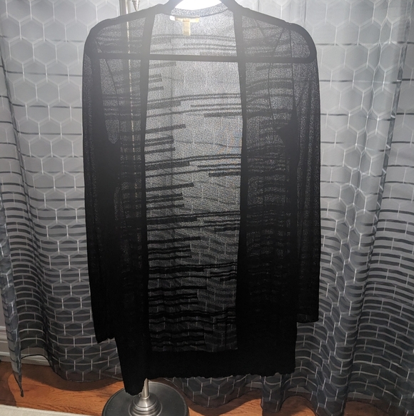 EILEEN FISHER Sheer Open Front Cardigan - Picture 4 of 10